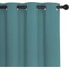 imageNICETOWN Patio Blackout Curtain Panels  Extra Wide Sliding Door Thermal Insulated Drape Privacy Room Divider Curtain for Bedroom Office Sea Teal 66 x 118 Inch Long