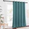 imageNICETOWN Patio Blackout Curtain Panels  Extra Wide Sliding Door Thermal Insulated Drape Privacy Room Divider Curtain for Bedroom Office Sea Teal 66 x 118 Inch Long