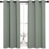 imageNICETOWN ROM Darkening Curtains 48 inch Length 2 Panels Thermal Insulated Grommet Blackout Curtains for Modern Casual Elegant Bedroom Kids Room Theme Decoration Greyish Green 2 Pieces W34