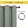 imageNICETOWN ROM Darkening Curtains 48 inch Length 2 Panels Thermal Insulated Grommet Blackout Curtains for Modern Casual Elegant Bedroom Kids Room Theme Decoration Greyish Green 2 Pieces W34