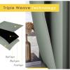 imageNICETOWN ROM Darkening Curtains 48 inch Length 2 Panels Thermal Insulated Grommet Blackout Curtains for Modern Casual Elegant Bedroom Kids Room Theme Decoration Greyish Green 2 Pieces W34