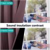 imageNICETOWN Room Warming Thermal Insulated 100 Blackout Curtains Sound Proof Drapes with Black Backing Full Light Blocking Panels for Patio Sliding Door Dry Rose 1 Pair 55 inches x 102 inches