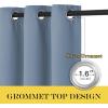 imageNICETOWN Sliding Door Window Treatment Blackout Patio Door Curtain Panels Privacy Thermal Drapes for Bedroom Living Room Department with Grommet Top Stone Blue W66 x L110