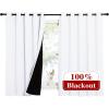 imageNICETOWN White 100 Blackout Lined Curtains 2 Thick Layers Completely Blackout Window Treatment Thermal Insulated Drapes for KitchenBedroom 1 Pair 62 inches Width x 63 inches Length Each Panel