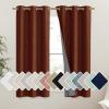 imageNICETOWN 100 Absolutely Blackout Linen Curtains with Thermal Insulated Liner 42 Wide 2 Panels 45 Long Drapes Grommet Retro Burnt Orange Linen Curtains Vertical Drapes Privacy for Kitchen