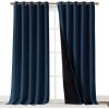 imageNICETOWN 100 Blackout Blinds Laundry Room Decor Window Treatment Curtains for Large Patio Sliding Door Thermal Insulated Moroccan Blue Curtains for Bedroom Set of 2 70 inches x 108 inches