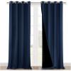 imageNICETOWN 100 Blackout Curtain Set Thermal Insulated amp Energy Efficiency Window Draperies for Guest Room Full Shading Panels for Shift Worker and Light Sleepers Navy Blue 52W x 120L 2 PCs