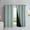 imageNICETOWN 100 Blackout Lined Curtains Seafoam Green 1 Pair 42 Width x 63 Length Each Panel 2 Thick Layers Completely Blackout Window Treatment Panels Thermal Insulated Drapes for Kitchen