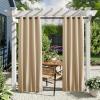 imageNICETOWN Insulated Outdoor Curtains for Patio Waterproof 2 Panels Fade Resistant 2Layer Sun Shades with Free Rope Top Grommets amp Back Tab Bottom Windproof Winter Curtains W66 x L84 in GreyBiscotti Beige