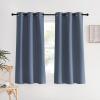 imageNICETOWN Kitchen Curtains Blackout Curtains amp Drapes Stone Blue 34 Wide x 60 Long Set of 2 Thermal Insulated Grommet Top Window Treatment Panels for Cupboard Small Window
