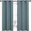 imageNICETOWN Modern Blackout Curtains Noise Reducing Thermal Insulated and Privacy Room Darkening Drape Panels for Boys Guest Room Door Small Short Window Greyish Blue 2 Panels W42 x L54 Inch
