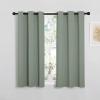 imageNICETOWN ROM Darkening Curtains 48 inch Length 2 Panels Thermal Insulated Grommet Blackout Curtains for Modern Casual Elegant Bedroom Kids Room Theme Decoration Greyish Green 2 Pieces W34