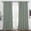 imageNICETOWN Room Darkening Curtains and Drapes for Window 95 L  Triple Weave Energy Saving Thermal Insulated Solid Grommet Blackout Panels for Patio 80 Wide per Panel 2 Panels Sage Green