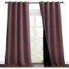 imageNICETOWN Room Warming Thermal Insulated 100 Blackout Curtains Sound Proof Drapes with Black Backing Full Light Blocking Panels for Patio Sliding Door Dry Rose 1 Pair 55 inches x 102 inches