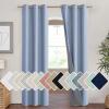 imageNICETOWN Stone Blue Vintage Linen 100 Blackout Curtains for Living Room Thermal Insulated Curtains 84 Long Noise Reducing Window Treatment Drapes for Hall Room 42 Wide Per Panel Set of 2