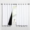 imageNICETOWN White 100 Blackout Lined Curtains 2 Thick Layers Completely Blackout Window Treatment Thermal Insulated Drapes for KitchenBedroom 1 Pair 62 inches Width x 63 inches Length Each Panel