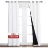 imageNICETOWN White Blackout Curtains 80 inches Long 2 Pieces 37 Wide Each Panel Full Light Blocking Drapes with Black Liner for Nursery Noise Reducing Thermal Insulated Draperies for Doorway