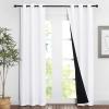 imageNICETOWN White Blackout Curtains 84 inches Long Full Light Blocking Drapes with Black Liner for Nursery Noise Reducing Thermal Insulated Draperies for Doorway 2 Pieces 37 Wide Each Panel