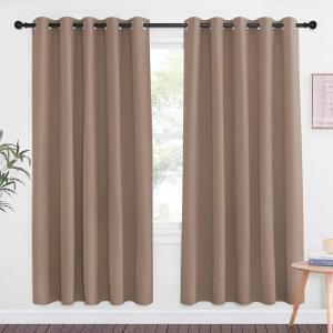 imageNICETOWN Blackout Doorway Curtain Drape 72 inch Long  Grommet Noise Reducing Thermal Insulated Solid Modern Window Treatments for BedroomPorch 1 Panel 66 x 72 Inch Cappuccino