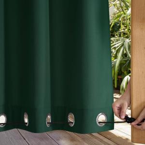 imageNICETOWN Insulated Outdoor Curtains for Patio Waterproof 2 Panels Fade Resistant 2Layer Sun Shades with Free Rope Top Grommets amp Back Tab Bottom Windproof Winter Curtains W66 x L84 in GreyDark Green