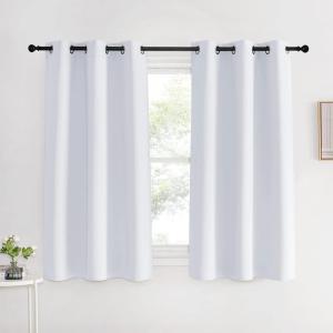 imageNICETOWN Room Darkening Draperies Curtains Panels Greyish White 2 Panels 42 by 60 Window Treatment Thermal Insulated Grommet Room Darkening CurtainsDrapes for Bedroom