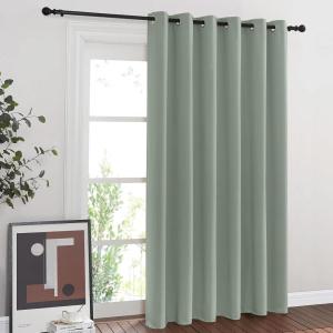 imageNICETOWN Sage Green Room Divider Curtains 84 inch Length Grommet Thermal Insulated Blackout Patio Door Curtain Drape Sound Proof for Sliding Glass Door 1 Panel W80 x L84