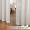 imageNICETOWN Sheer Linen Curtains 96 Inch Length for Bedroom Living Room 2 Panels Ivory Rod Pocket amp Back Tab Semi Sheer Drapes Privacy Semitransparent Farmhouse Window Treatment W52 x L96Natural