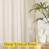 imageNICETOWN Sheer Linen Curtains 96 Inch Length for Bedroom Living Room 2 Panels Ivory Rod Pocket amp Back Tab Semi Sheer Drapes Privacy Semitransparent Farmhouse Window Treatment W52 x L96Beige