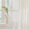 imageNICETOWN Sheer Linen Curtains 96 Inch Length for Bedroom Living Room 2 Panels Ivory Rod Pocket amp Back Tab Semi Sheer Drapes Privacy Semitransparent Farmhouse Window Treatment W52 x L96Linen Ivory