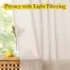imageNICETOWN Sheer Linen Curtains 96 Inch Length for Bedroom Living Room 2 Panels Ivory Rod Pocket amp Back Tab Semi Sheer Drapes Privacy Semitransparent Farmhouse Window Treatment W52 x L96Beige