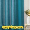 imageNICETOWN Sheer Linen Curtains 96 Inch Length for Bedroom Living Room 2 Panels Ivory Rod Pocket amp Back Tab Semi Sheer Drapes Privacy Semitransparent Farmhouse Window Treatment W52 x L96Peacock Green