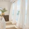 imageNICETOWN Sheer Linen Curtains 96 Inch Length for Bedroom Living Room 2 Panels Ivory Rod Pocket amp Back Tab Semi Sheer Drapes Privacy Semitransparent Farmhouse Window Treatment W52 x L96Linen Ivory