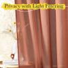 imageNICETOWN Sheer Linen Curtains 96 Inch Length for Bedroom Living Room 2 Panels Ivory Rod Pocket amp Back Tab Semi Sheer Drapes Privacy Semitransparent Farmhouse Window Treatment W52 x L96Burnt Orange