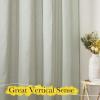 imageNICETOWN Sheer Linen Curtains 96 Inch Length for Bedroom Living Room 2 Panels Ivory Rod Pocket amp Back Tab Semi Sheer Drapes Privacy Semitransparent Farmhouse Window Treatment W52 x L96Sage Green