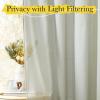 imageNICETOWN Sheer Linen Curtains 96 Inch Length for Bedroom Living Room 2 Panels Ivory Rod Pocket amp Back Tab Semi Sheer Drapes Privacy Semitransparent Farmhouse Window Treatment W52 x L96Sage Green