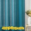 imageNICETOWN Sheer Linen Curtains 96 Inch Length for Bedroom Living Room 2 Panels Ivory Rod Pocket amp Back Tab Semi Sheer Drapes Privacy Semitransparent Farmhouse Window Treatment W52 x L96Peacock Green