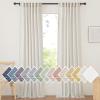 imageNICETOWN Sheer Linen Curtains 96 Inch Length for Bedroom Living Room 2 Panels Ivory Rod Pocket amp Back Tab Semi Sheer Drapes Privacy Semitransparent Farmhouse Window Treatment W52 x L96Natural