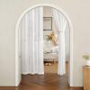 imageNICETOWN Sheer Linen Curtains 96 Inch Length for Bedroom Living Room 2 Panels Ivory Rod Pocket amp Back Tab Semi Sheer Drapes Privacy Semitransparent Farmhouse Window Treatment W52 x L96White
