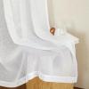imageNICETOWN Sheer Linen Curtains 96 Inch Length for Bedroom Living Room 2 Panels Ivory Rod Pocket amp Back Tab Semi Sheer Drapes Privacy Semitransparent Farmhouse Window Treatment W52 x L96White