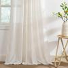 imageNICETOWN Sheer Linen Curtains 96 Inch Length for Bedroom Living Room 2 Panels Ivory Rod Pocket amp Back Tab Semi Sheer Drapes Privacy Semitransparent Farmhouse Window Treatment W52 x L96Linen Ivory
