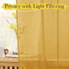 imageNICETOWN Sheer Linen Curtains 96 Inch Length for Bedroom Living Room 2 Panels Ivory Rod Pocket amp Back Tab Semi Sheer Drapes Privacy Semitransparent Farmhouse Window Treatment W52 x L96Gold