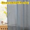 imageNICETOWN Sheer Linen Curtains 96 Inch Length for Bedroom Living Room 2 Panels Ivory Rod Pocket amp Back Tab Semi Sheer Drapes Privacy Semitransparent Farmhouse Window Treatment W52 x L96Smoke Blue