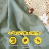 imageNICETOWN Sheer Linen Curtains 96 Inch Length for Bedroom Living Room 2 Panels Ivory Rod Pocket amp Back Tab Semi Sheer Drapes Privacy Semitransparent Farmhouse Window Treatment W52 x L96Olive Green