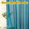 imageNICETOWN Sheer Linen Curtains 96 Inch Length for Bedroom Living Room 2 Panels Ivory Rod Pocket amp Back Tab Semi Sheer Drapes Privacy Semitransparent Farmhouse Window Treatment W52 x L96Peacock Green