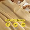 imageNICETOWN Sheer Linen Curtains 96 Inch Length for Bedroom Living Room 2 Panels Ivory Rod Pocket amp Back Tab Semi Sheer Drapes Privacy Semitransparent Farmhouse Window Treatment W52 x L96Desert Yellow