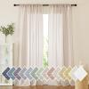 imageNICETOWN Sheer Linen Curtains 96 Inch Length for Bedroom Living Room 2 Panels Ivory Rod Pocket amp Back Tab Semi Sheer Drapes Privacy Semitransparent Farmhouse Window Treatment W52 x L96Beige