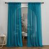 imageNICETOWN Sheer Linen Curtains 96 Inch Length for Bedroom Living Room 2 Panels Ivory Rod Pocket amp Back Tab Semi Sheer Drapes Privacy Semitransparent Farmhouse Window Treatment W52 x L96Peacock Green