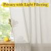 imageNICETOWN Sheer Linen Curtains 96 Inch Length for Bedroom Living Room 2 Panels Ivory Rod Pocket amp Back Tab Semi Sheer Drapes Privacy Semitransparent Farmhouse Window Treatment W52 x L96Natural