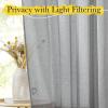 imageNICETOWN Sheer Linen Curtains 96 Inch Length for Bedroom Living Room 2 Panels Ivory Rod Pocket amp Back Tab Semi Sheer Drapes Privacy Semitransparent Farmhouse Window Treatment W52 x L96Grey