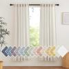 imageNICETOWN Sheer Linen Curtains 96 Inch Length for Bedroom Living Room 2 Panels Ivory Rod Pocket amp Back Tab Semi Sheer Drapes Privacy Semitransparent Farmhouse Window Treatment W52 x L96Natural
